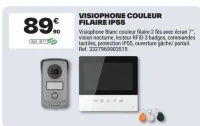 VISIOPHONE COULEUR FILAIRE IP55