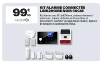 KIT ALARME CONNECTÉE LINK2HOME NOIR 40CM