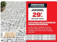 LOT 6 DALLES CLIPSABLES PIERRE MOSAÏQUE