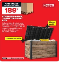 COFFRE DE JARDIN "SIGNATURE PINE" 870L KETER