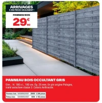 PANNEAU BOIS OCCULTANT GRIS
