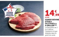 VIANDE BOVINE STEAK OU STEAK A GRILLER