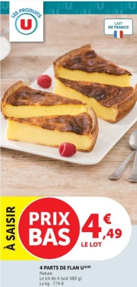 4 PARTS DE FLAN U