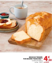 BRIOCHE TRESSÉE PUR BEURRE TRANCHÉE