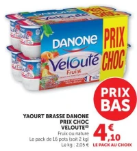 YAOURT BRASSE DANONE VELOUTE