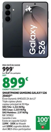 SMARTPHONE SAMSUNG GALAXY S26 256GO(1)