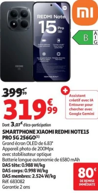 SMARTPHONE XIAOMI REDMI NOTE15 PRO 5G 256GO(1)