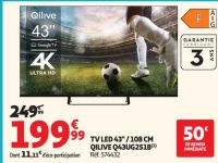 TV LED 43" / 108 CM QILIVE Q43UG251B