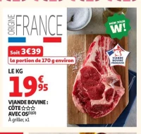 VIANDE BOVINE : CÔTE AVEC OS