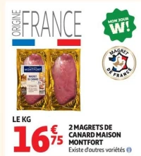 2 MAGRETS DE CANARD MAISON MONTFORT