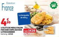 4 FILETS DE MERLU FAÇON FISH AND CHIPS AUCHAN