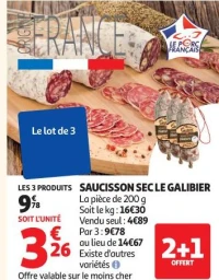 SAUCISSON SEC LE GALIBIER