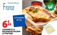LASAGNES À LA BOLOGNAISE AUCHAN LE TRAITEUR