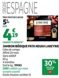 JAMBON IBÉRIQUE PATA NEGRA LABEYRIE