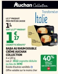 BABA AU RHUM DOUBLE CRÈME AUCHAN COLLECTION