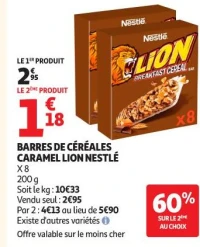 BARRES DE CÉRÉALES CARAMEL LION NESTLÉ