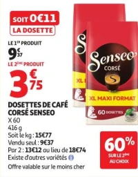 DOSETTES DE CAFÉ CORSÉ SENSEO