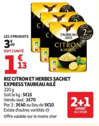 RIZ CITRON ET HERBES SACHET EXPRESS TAUREAU AILÉ