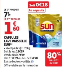 CAPSULES LAVE VAISSELLE SUN
