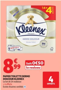 PAPIER TOILETTE DERMO DOUCEUR KLEENEX