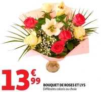 BOUQUET DE ROSES ET LYS Différents coloris au choix