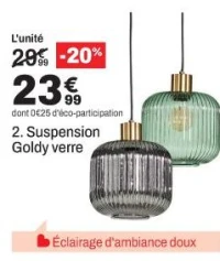 2. Suspension Goldy verre
