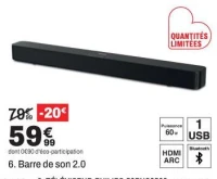 BARRE DE SON 2.0 PHILIPS TAB4000/10