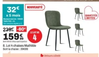 Lot 4 chaises Mathilde