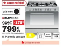 Piano de cuisson Glemgas