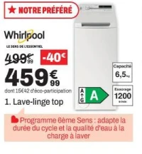 Lave-linge top Whirlpool