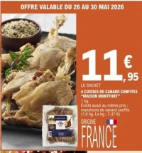 4 CUISSES DE CANARD CONFITES "MAISON MONTFORT"