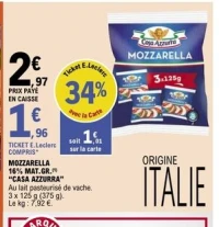 Mozzarella 16% MAT.GR. "CASA AZZURRA"