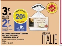 Mozzarella di Bufala Campana 23% MAT.GR. DOP "TRADIZIONI D'ITALIA"