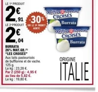 Burrata 26% MAT.GR. "LES CROISÉS"