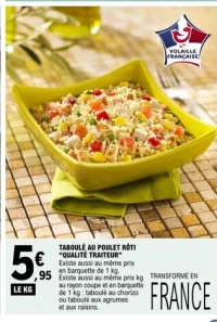 TABOULÉ AU POULET RÔTI "QUALITÉ TRAITEUR"