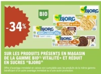 LES PRODUITS  DE LA GAMME BIO VITALITÉ+ ET RÉDUIT EN SUCRES “BJORG”