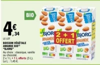 BOISSON VÉGÉTALE AMANDE BIO “BJORG”