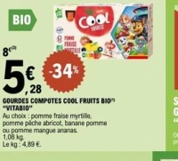 GOURDES COMPOTES COOL FRUITS BIO "VITABIO"