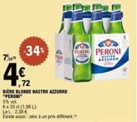 BIÈRE BLONDE NASTRO AZZURRO "PERONI"