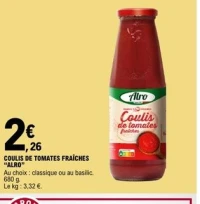 COULIS DE TOMATES FRAÎCHES "ALRO"