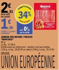 JAMBON CRU NATURE I FRESCHI "MONTORSI"