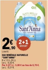 EAU MINÉRALE NATURELLE "SANT'ANNA"
