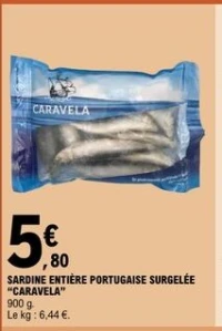SARDINE ENTIÈRE PORTUGAISE SURGELÉE "CARAVELA"
