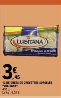 12 BEIGNETS DE CREVETTES SURGELÉS "LUSITANA"