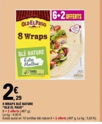 8 WRAPS BLÉ NATURE "OLD EL PASO"