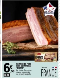 POITRINE DE PORC SANS OS MARINÉE "BIGARD"