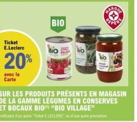 LES PRODUITS DE LA GAMME LÉGUMES EN CONSERVES ET BOCAUX BIO "BIO VILLAGE"
