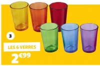 LES 6 VERRES MULTICOULEUR