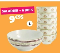 SALADIER ET 6 BOLS