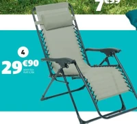 FAUTEUIL RELAX DIM. 155X83X64 CM, STRUCTURE ACIER ET TOILE TEXTILÈNE
